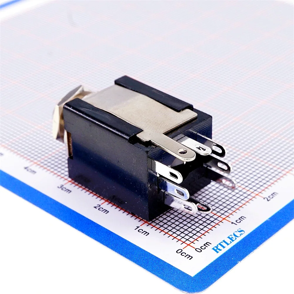2 5 20 PCS 6.35 mm Phone Jack 3 5 9 Pin Stereo Type Dual Tracks TRS Audio Connector Guitar Instrument Panel Mount Screw Vertical