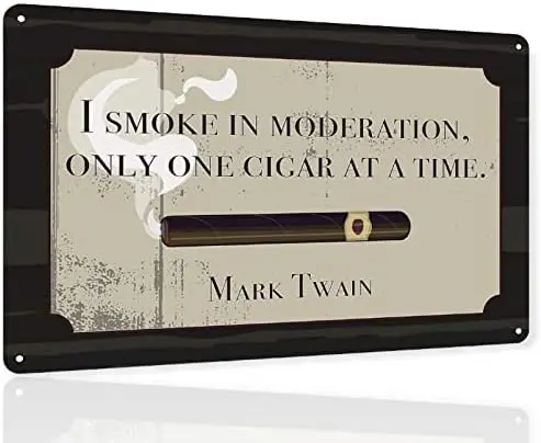 One Cigar At A Time Man Cave Tin Sign 12