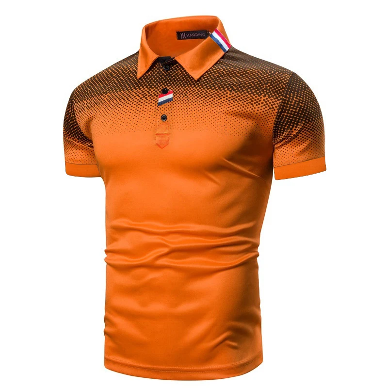 Summer Men Casual Short Sleeve Lapel Polo Shirt .