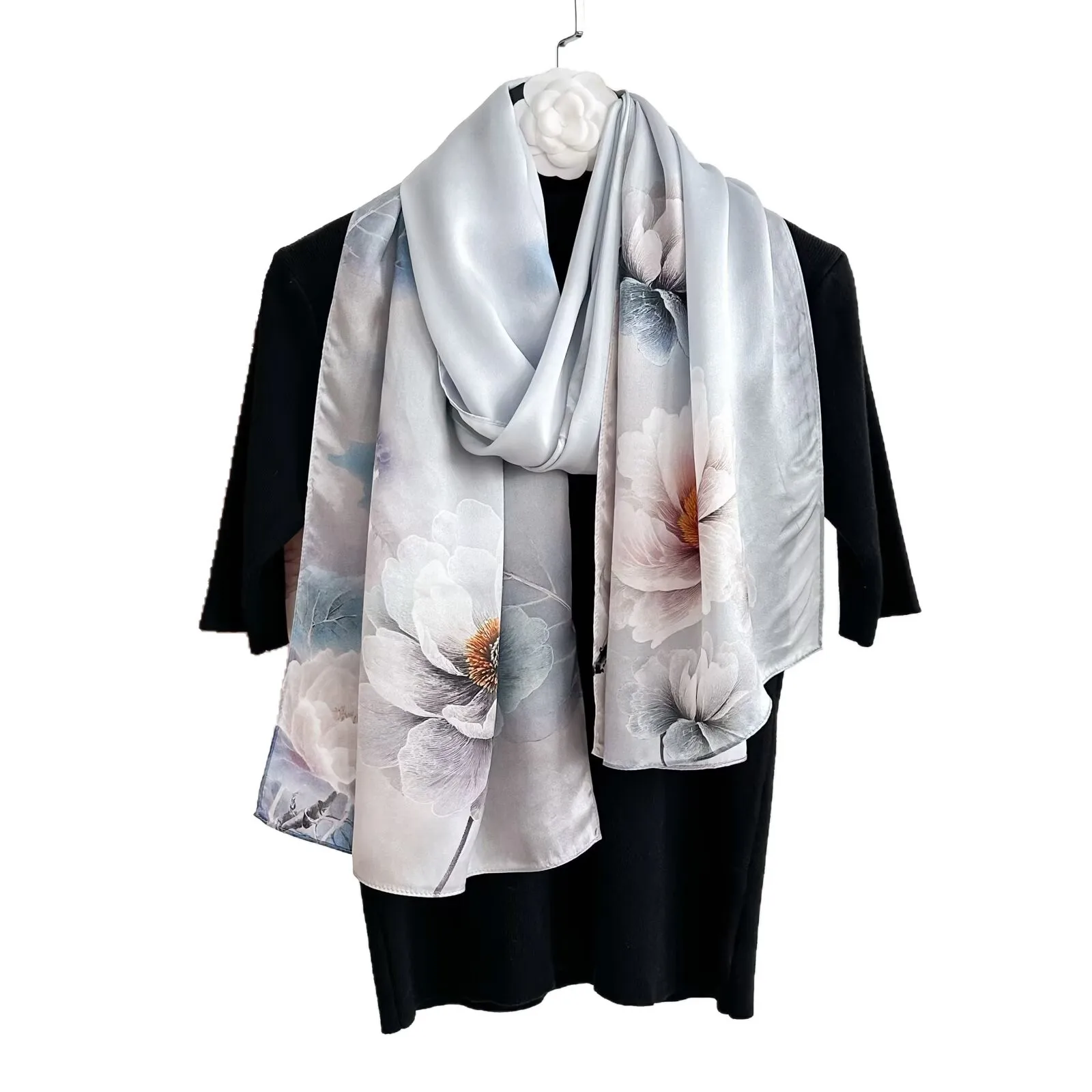 

Шарф из 100% натурального шелка для женщин, платок, накидка, пашмина, женский хиджаб, бандана, рушник, роскошные шали, буфанды