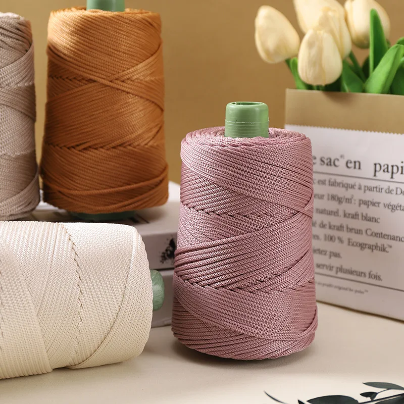 3mm Crocheting Light Weight Rope Cool Hollow Yarn to Crochet Summer Sun Hat Hand Knitting Thick Threads Bag Hat Cushion Christma