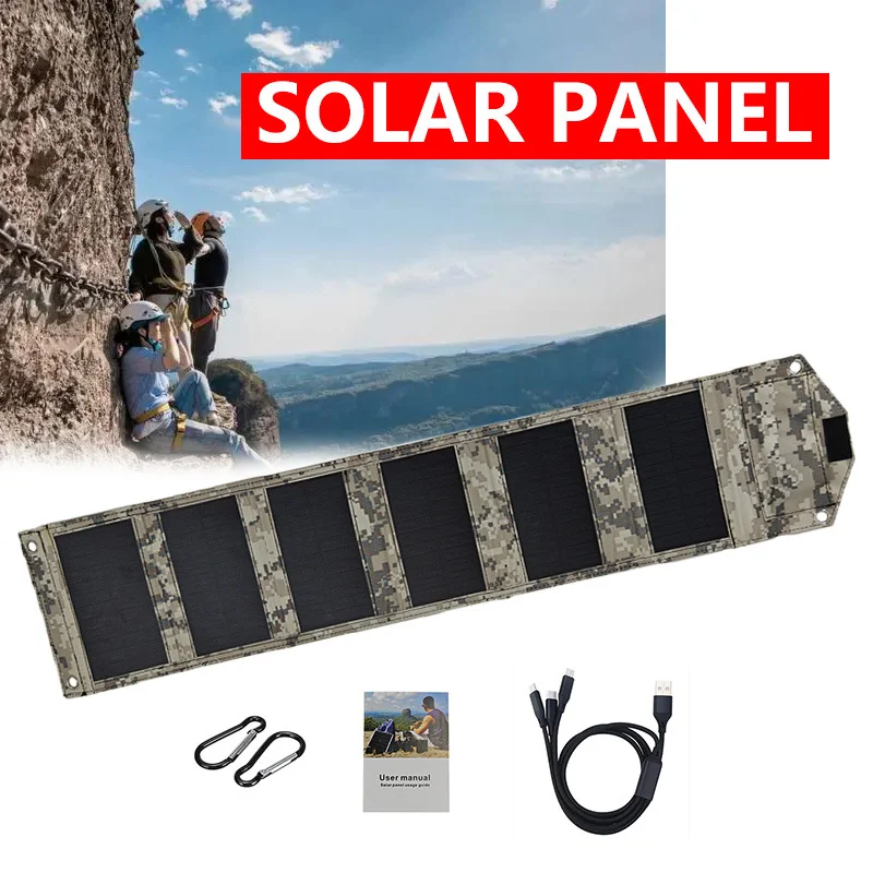 

100W 80W 60W Foldable Solar Charger Panel with Dual USB Outputs & Multi-Layer Efficiency for Outdoor Camping Emergency Power