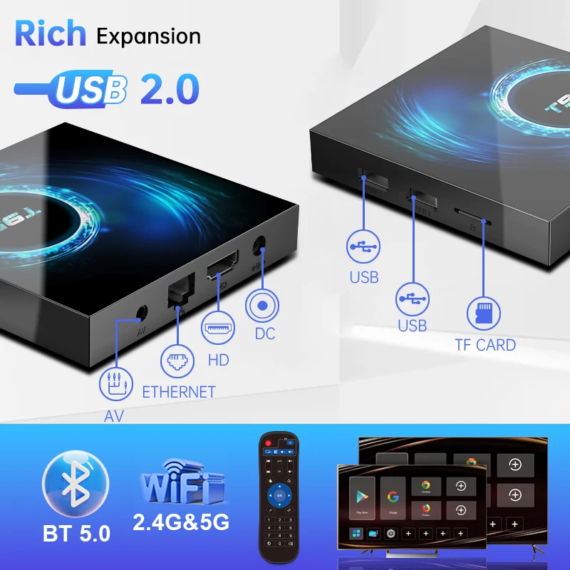 T95 Android Tv Box HD 6K Allwinner H616 Dual Wifi 2,4 & 5G Reproductor Multimedia Bluetooth 5,0 Smart Android Player Set-Top-Box