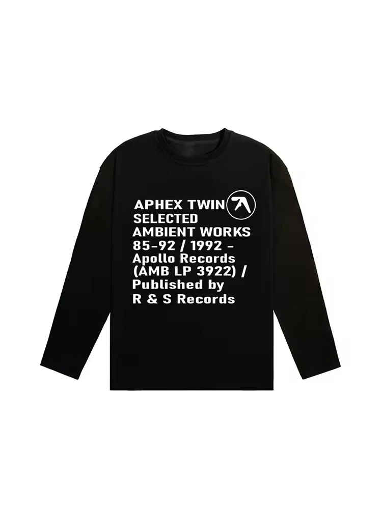 

Футболка унисекс в американском стиле с простыми длинными рукавами с принтом на осень и зиму, свободные большие размеры, универсальные для повседневного использования.