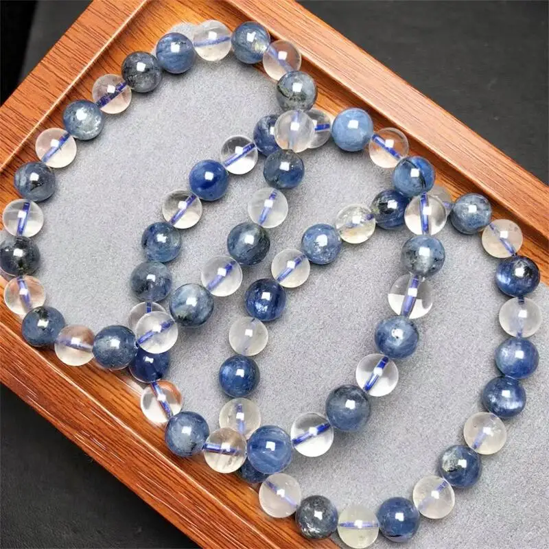 8.5MM Natural Kyanite Bracelet Fashion Energy Stone Reiki Healing Crystal Strand Fengshui Gift 1PCS 8/10/12MM