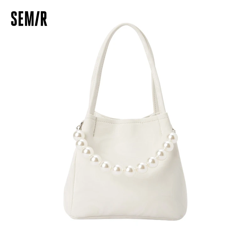 

Semir Bag Bucket Bag Women Imitation Velvet Single Shoulder Bag Elegant Bead Handbag Temperament Crossbody Bag
