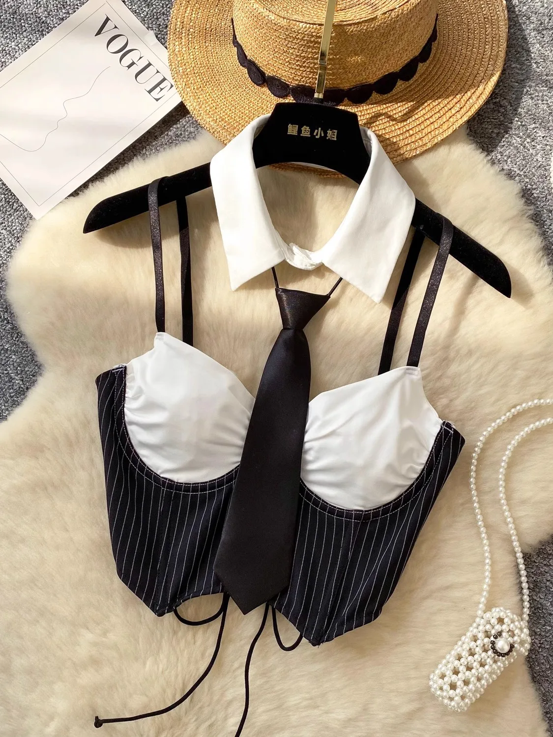 American Sle Spicy Girl Summer New Design Hollow out Ne Strap Color Blo Crop Top Women's Faion Bal Vest Top