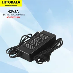 LiitoKala 10S 36V/42V 2A 18650 Charger 100-240V Input Lithium Li-ion Charger For 36V Electric Bike wo-wheel Vehicle