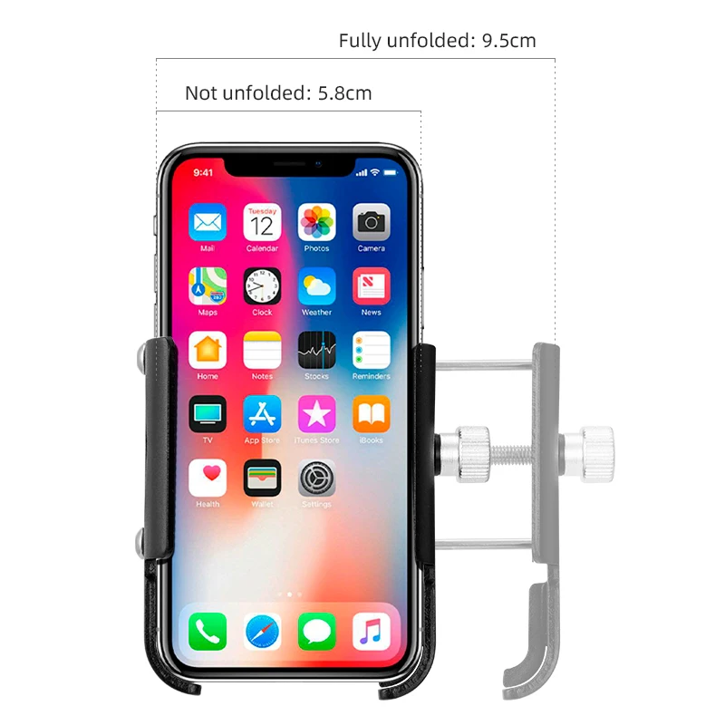 Uniwersalny metalowy uchwyt na telefon do motocykla, roweru, ze stopu aluminium, mocowany do kierownicy roweru górskiego MTB, uchwyt na telefon do skutera. — zdjęcie produktu 5