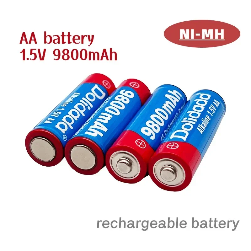 

2024 New AA Rechargeable Battery 9800mAh 1.5V New LED Light Toy Alkaline Rechargeable Battery Mp3 Alarm Clock Remote Control