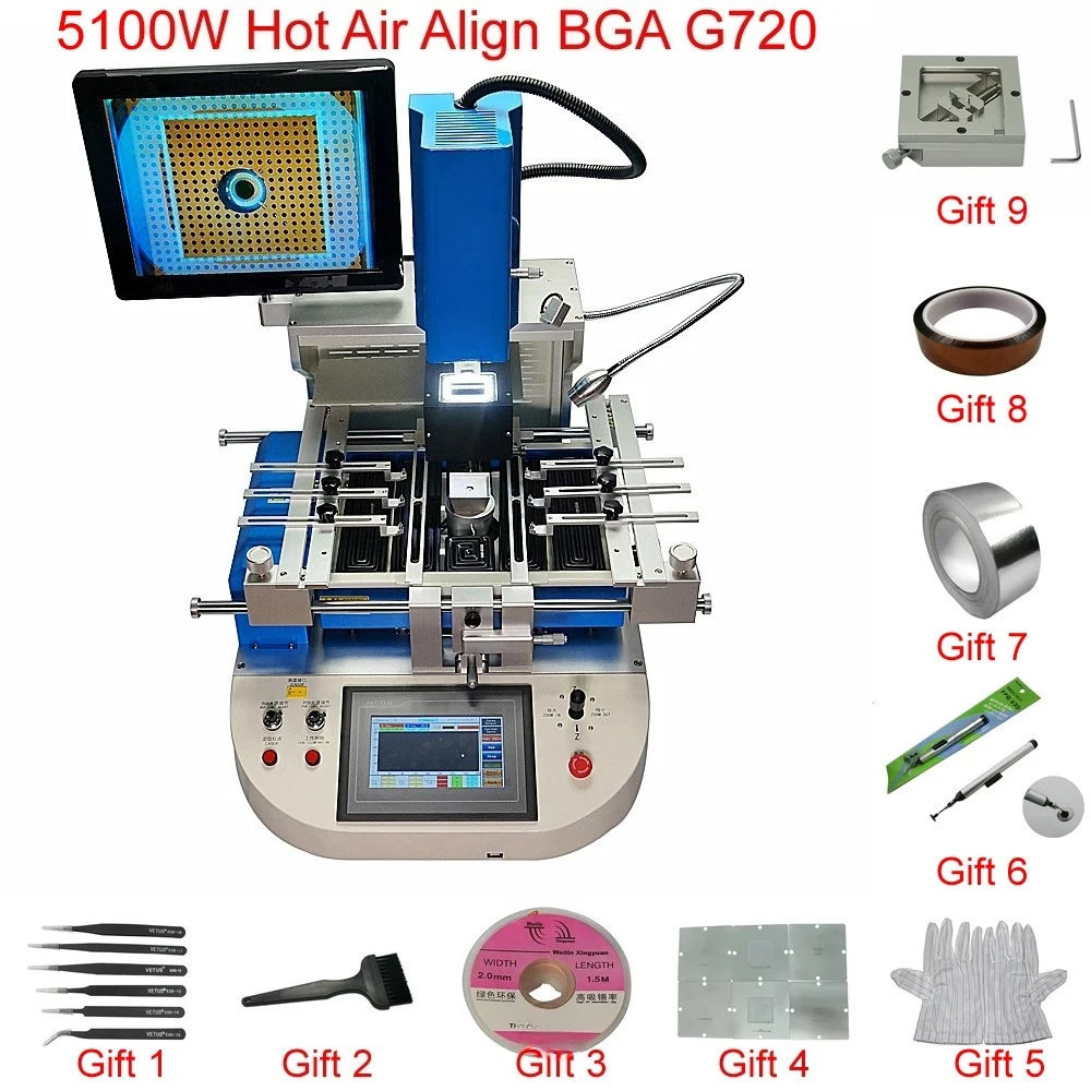 5300W Automatic Align Rework Station  Solder Machine with Chip Repair Soldering Tools