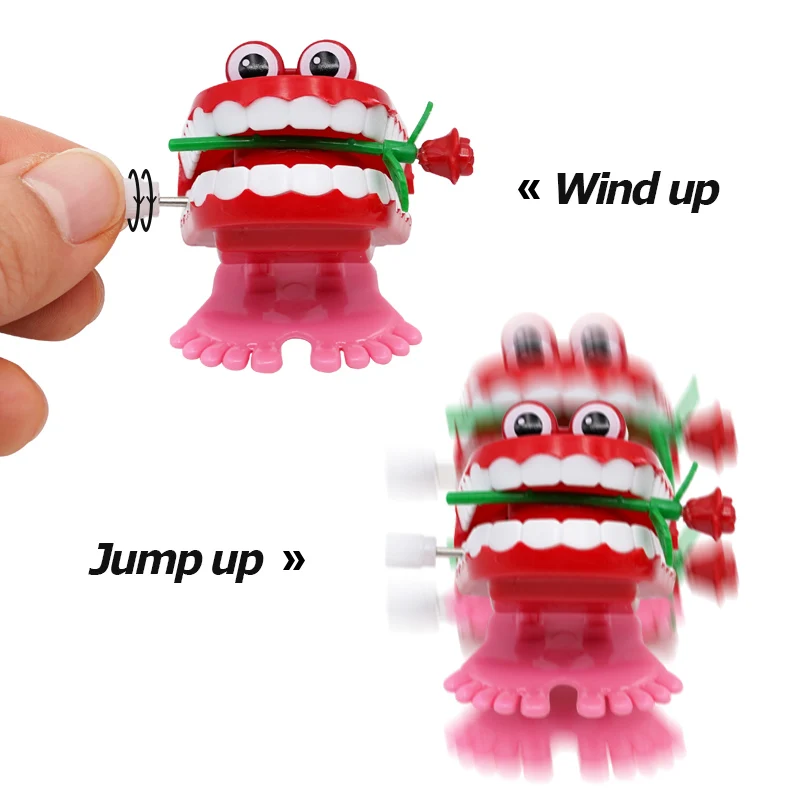 

1pc Dentist Gifts Tooth Shape Mini Clockwork Jumping Toy Funny Cute Jump Teeth Denture Educational Toys Spring Wind Up Toy