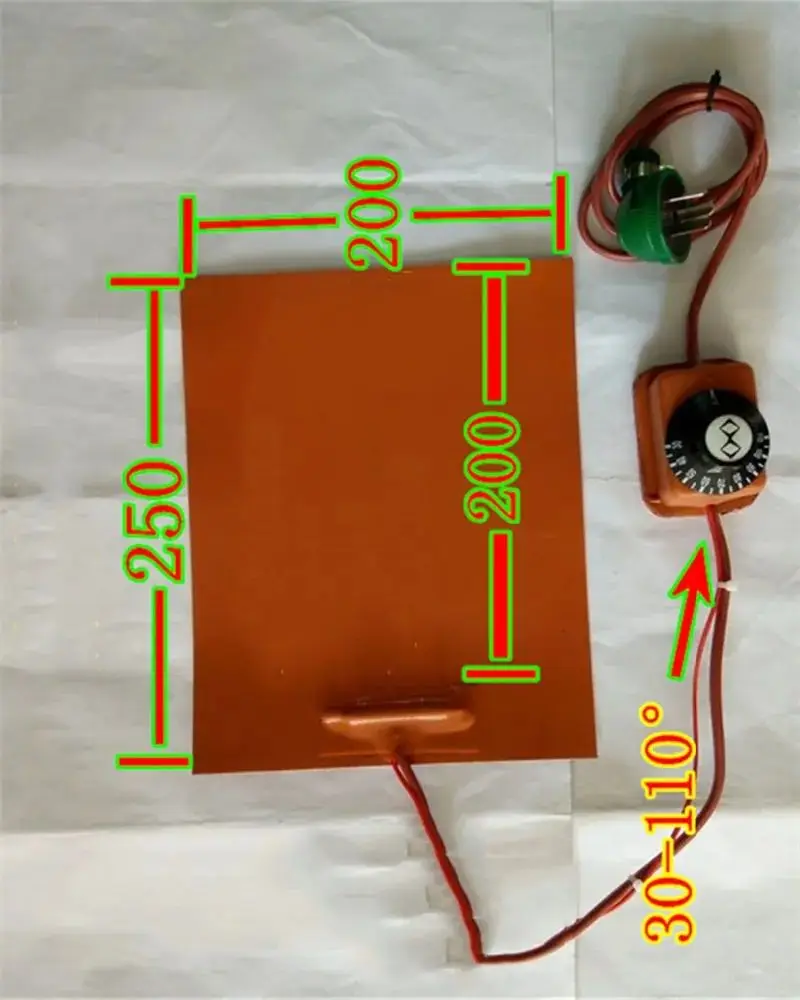 

200*250mm 220V 1.8MM knob temperature control FPB split screen treasure mobile flexible panel heating plate Silicone Heater film