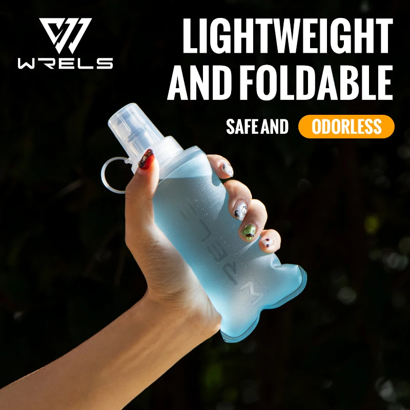 WRELS 250 ml 500 ml Zachte Kolf Opvouwbare Opvouwbare Waterfles TPU BPA Gratis Outdoor Sport Draagbare Waterzak Running Camping