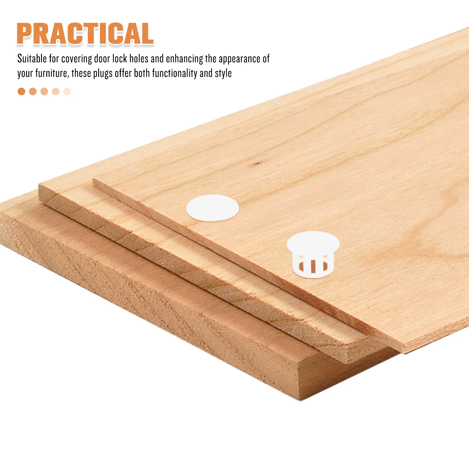 100 قطعة من البلاستيك الأبيض ثقب المسمار المقابس أغطية مستديرة لخزانة باب الأثاث قبعات نهاية بلاستيكية مزخرفة قبعات المسمار