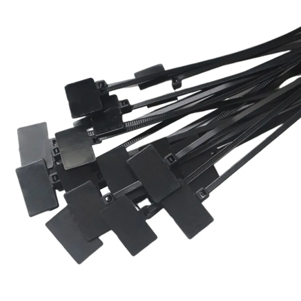 

100pcs Tag Labels Self-locking Cable Ties 4*150mm 3*100mm Zip Ties 4*200mm Nylon Material Nylon Ties Cable Management