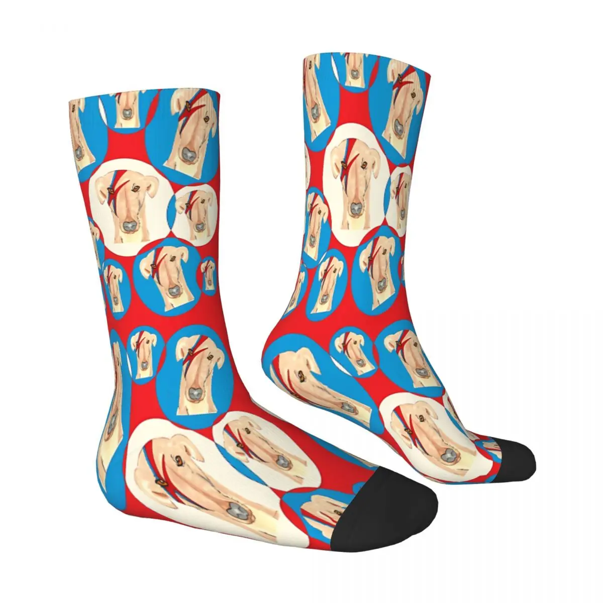 Ziggy Stardog Bubbles Geryhound Greyhounds Dog Socks Male Mens Women Summer Stockings Polyester