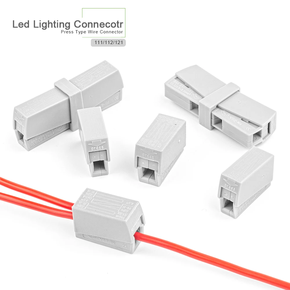 30/50/100PCS Quick crimp spring Wiring Connector 111/112/121 Led Lamp wire connectors Electric Cable Push in Terminal block