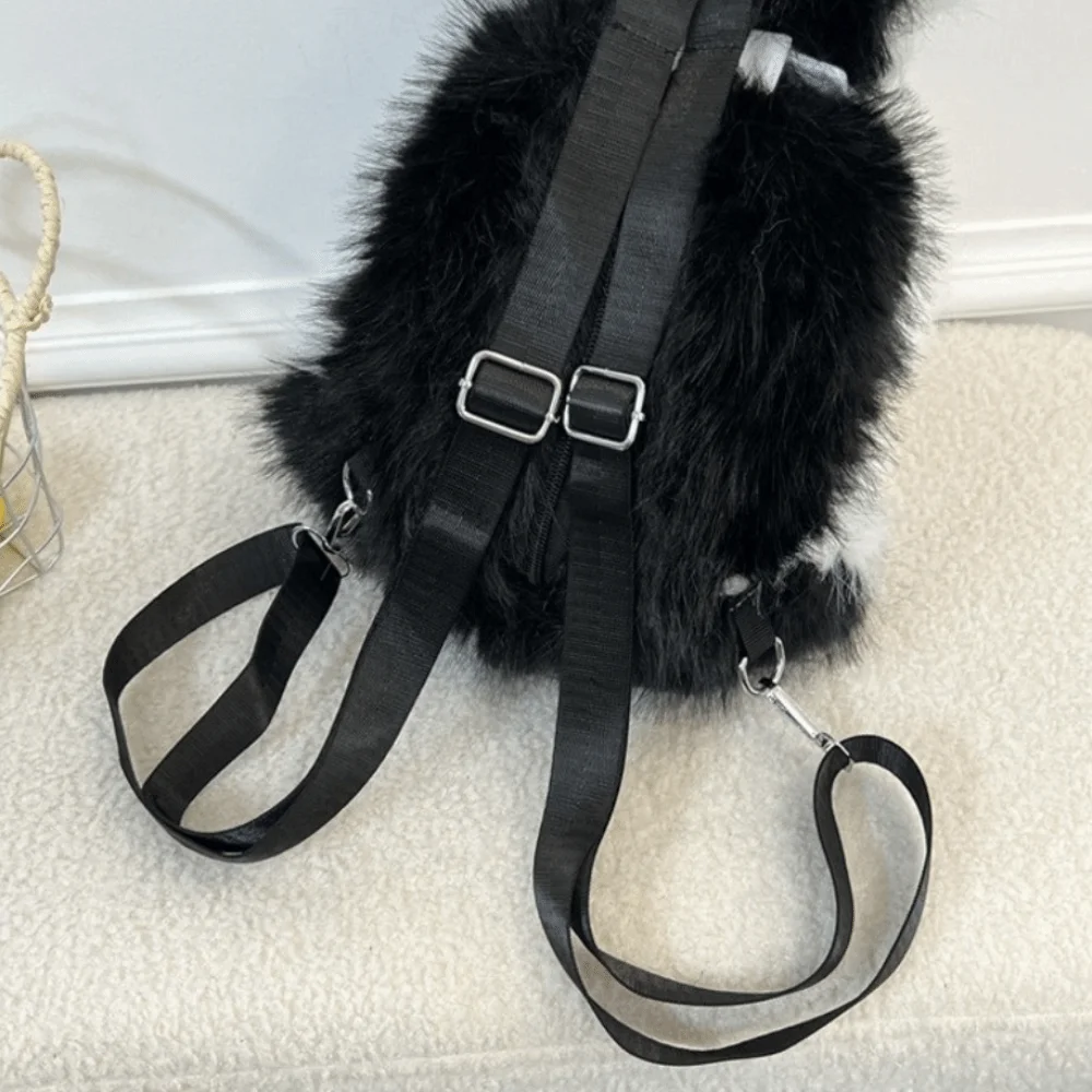New Wear Tie Simulated Puppy Backpack Cute Cartoon Cute Animal Shape Dog Backpack Soft Fluffy Bag Daypack