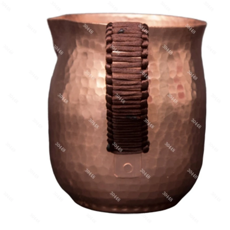 Jarra de café con leche de cobre puro de 800ml, taza de leche caliente, taza de cobre, bote de agua, hervidor martillado, vajilla artesanal para bebidas, A97Q