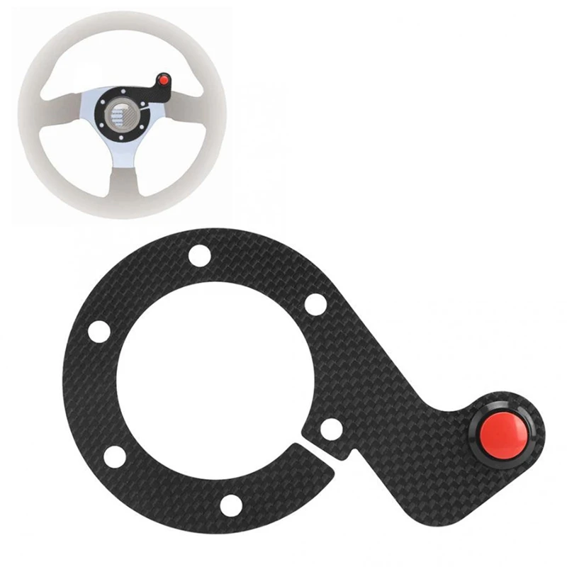 Steering Wheel Horn Button, Carbon Fiber External Horn Button 6 Bolts Steering Wheel For MOMO OMP Nardi S-Parco (Single)