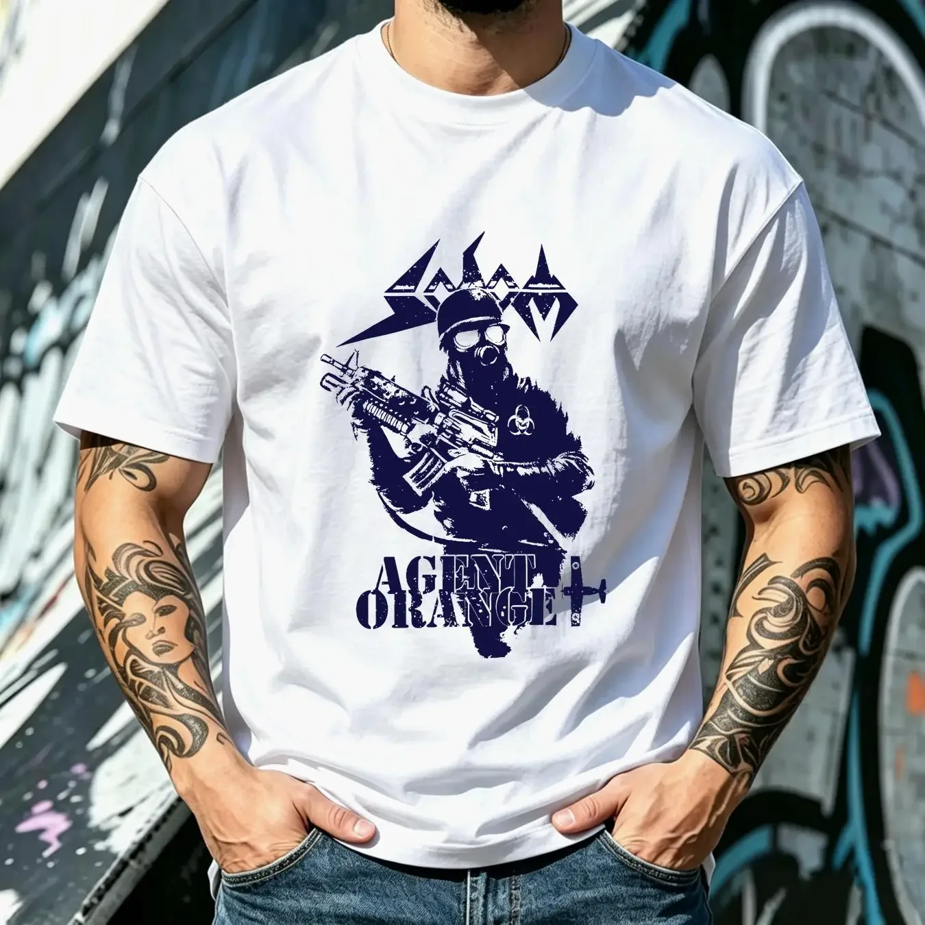 washed T Shirt Vintage Sodom Agent Orange 2019 vintage Washed Soft homme designer clothes Unisex Versatile Stylish Casual
