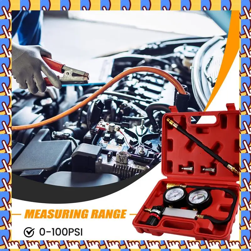 

A79I Cylinder Leak Down Tester Tool Leak Down Tester Set Cylinder Detector With Dual Gauges