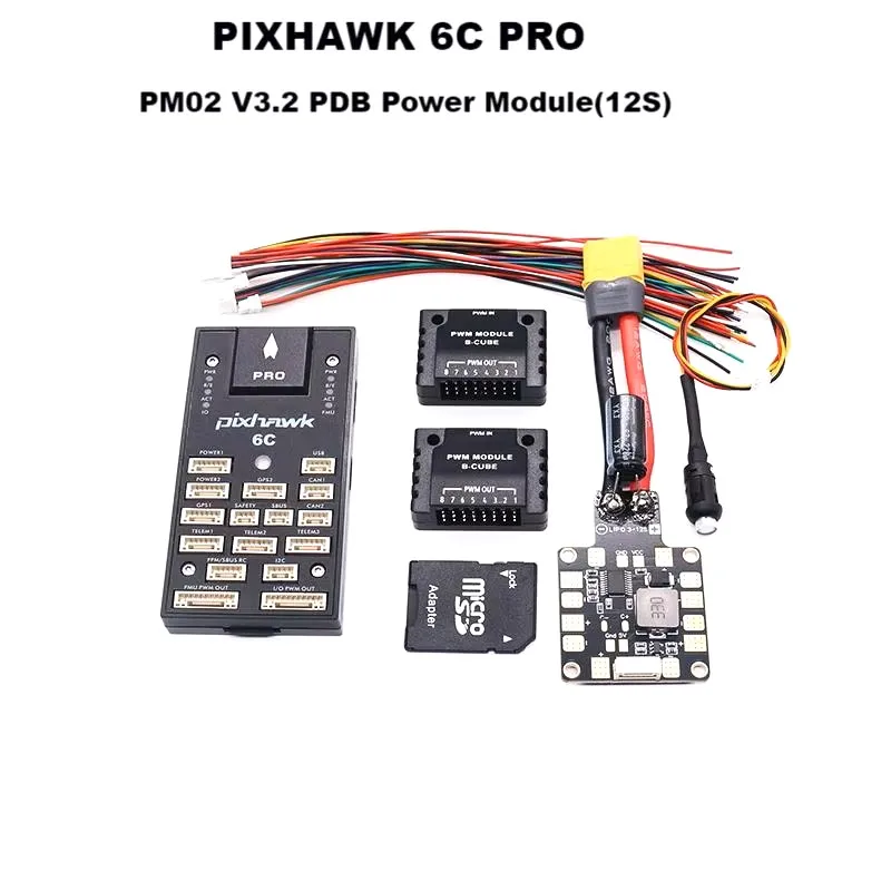 PIXHAWK 6C PRO FMUV6C Ardupilot PX4 ตัวควบคุมการบิน 32 บิต ระบบขับเคลื่อนอัตโนมัติ พร้อม 4G SD ระบบความปลอดภัยในตัว พร้อมเสียงเตือน สำหรับโดรน เครื่องบิน รถบังคับ เรือ