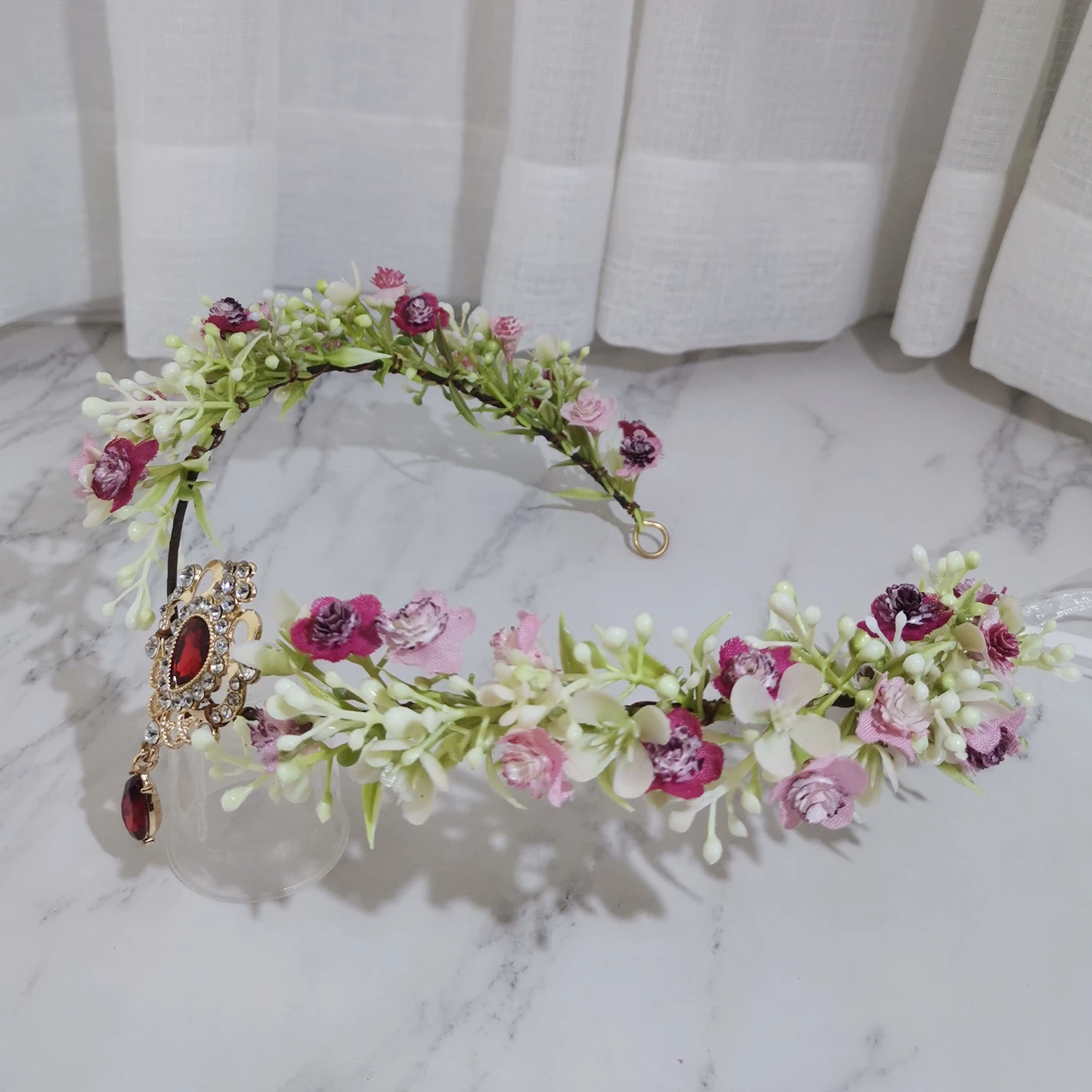 V Shaped Babysbreath Flower Crown Women Hair Accessories Wedding Head Wear Crown Headband Hat Decoration Girls Floral Garlands