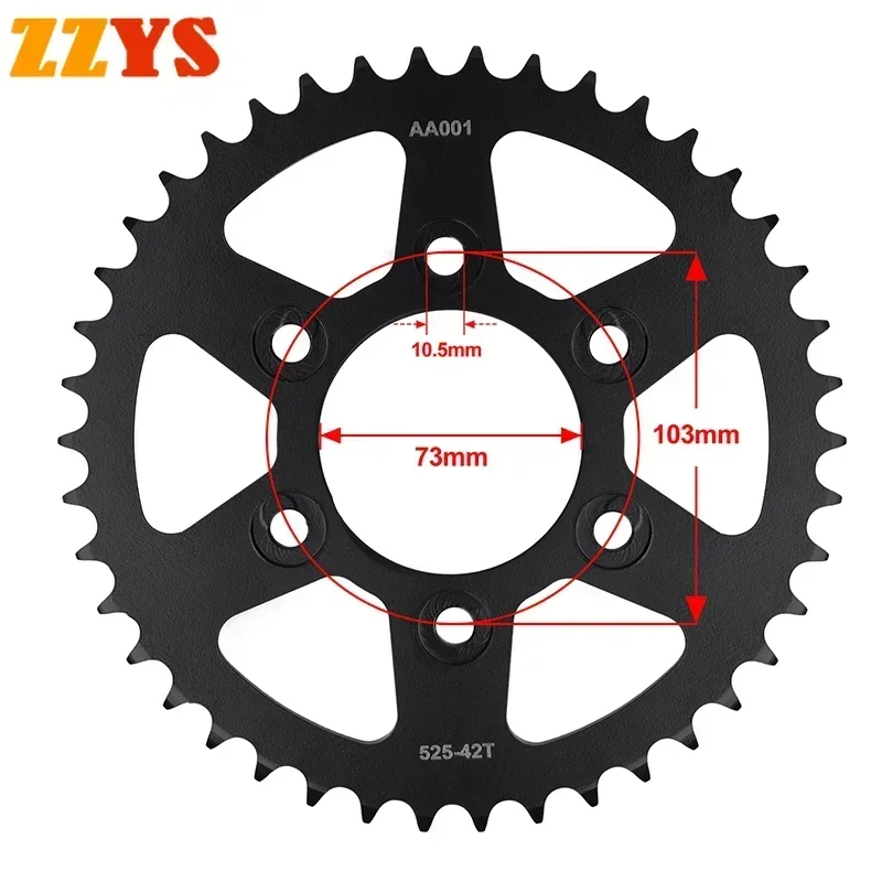 525 42T 43T Tooth Rear Sprocket Gear Star Cam Pinion For Ducati 950 Multistrada S 2019-2021 950 Multistrada S Spoked Touring SW