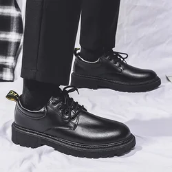 Fashion Leather Men Casual Shoes Breathable Handmade Mens Business Shoes Classic Black Shoes Flats Men Dress Shoes Moccasins