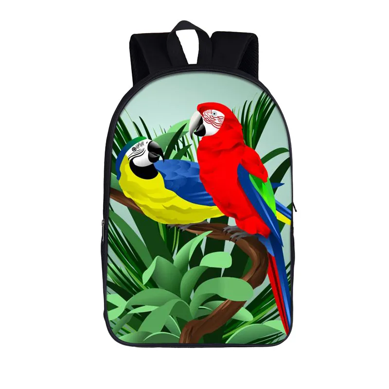 Cute Bird Owl / Parrot Print Backpacks for Teenager Children School Bags Women Rucksack Kid School Multifunctional Backpacks