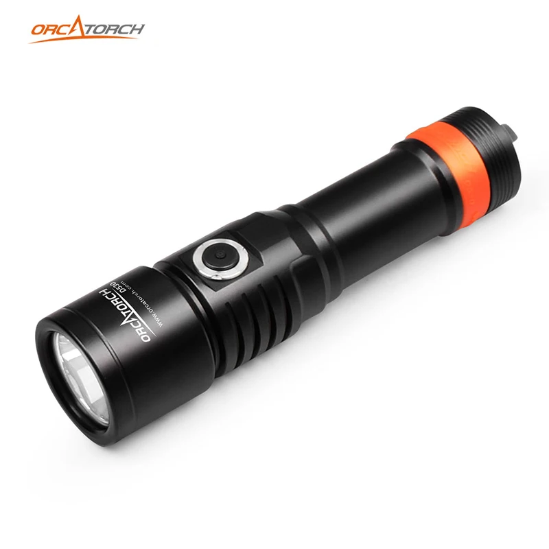 ORCATORCH D530 LED 1300 Lumens Scuba Diving Flashlight 6 Color Lights Underwater 150M Waterproof Torch Night Dive Light 8-Degree