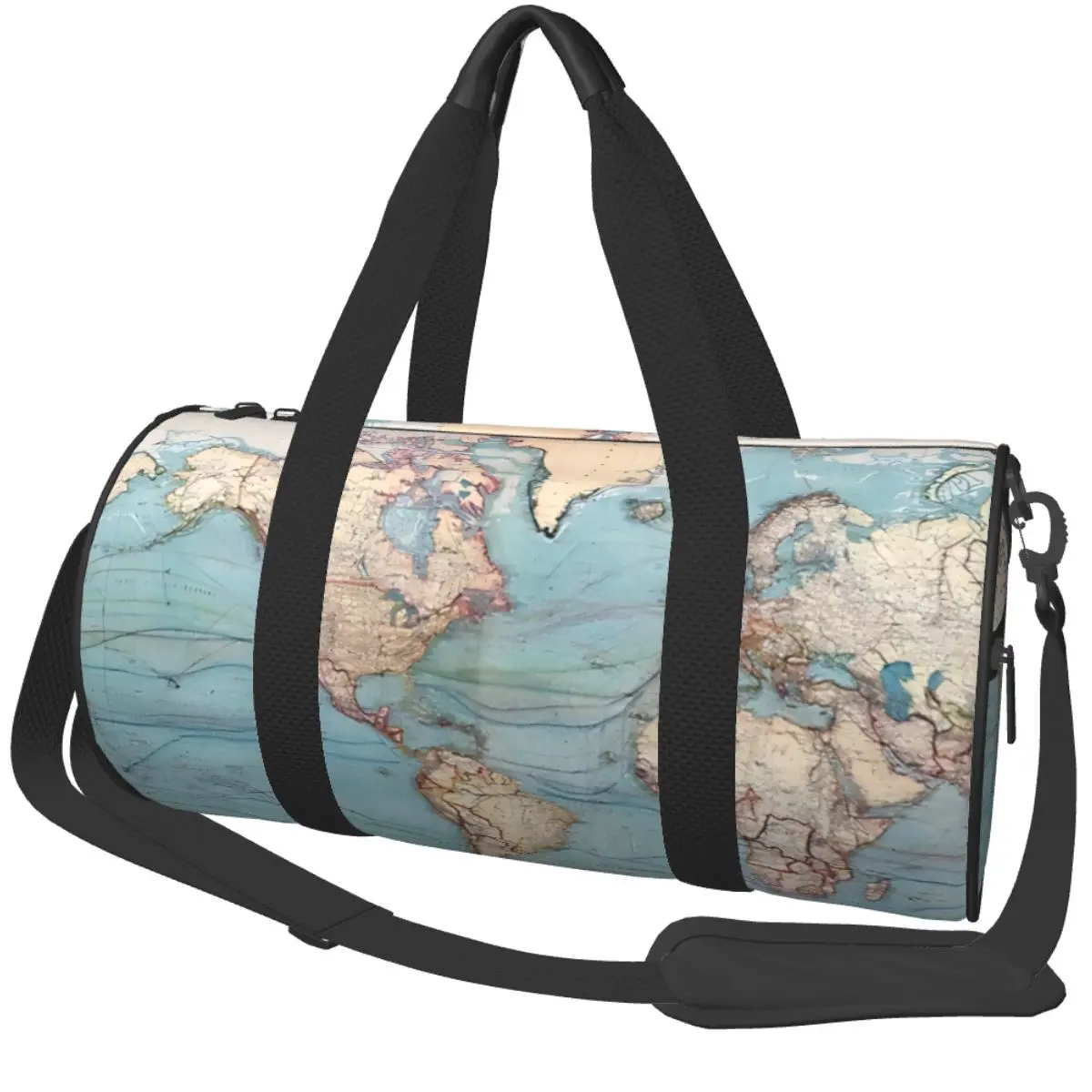 

Vintage Map Of The World Sport Bags Large Capacity Gym Bag Portable Male Female Design Handbag Travel Training Cute Fitness Bag