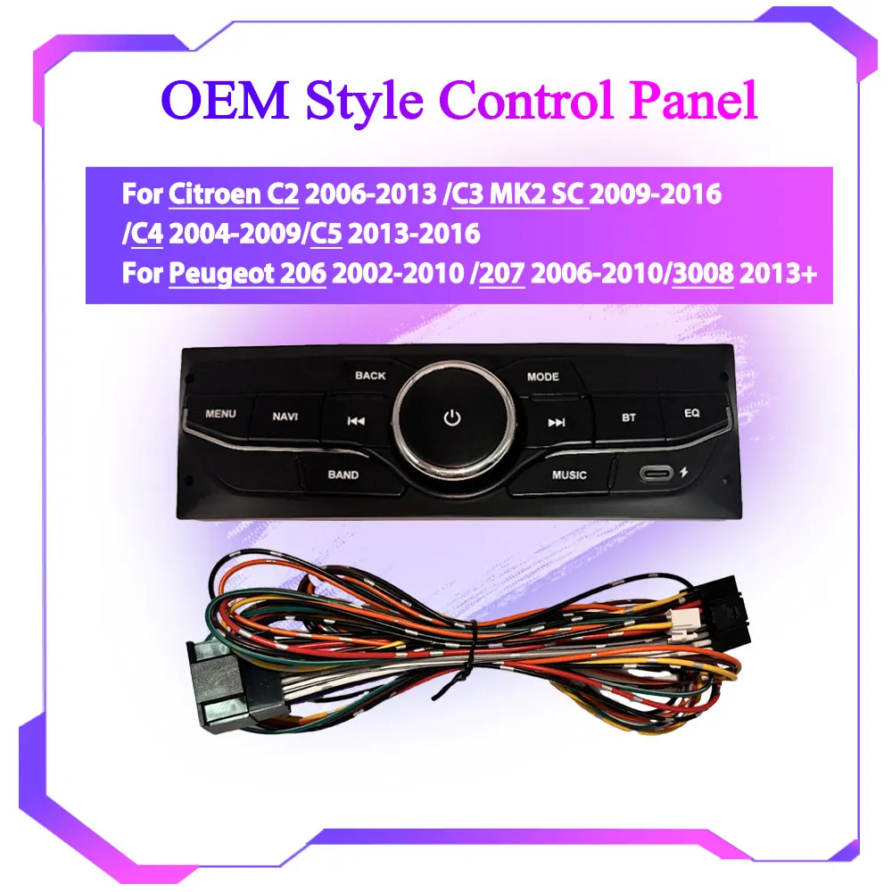 

OEM Style Control Panel To Car Android Screen For Citroen C2 C3 MK2 SC C4 C5 For Peugeot 206 207 3008 Android OEM Style