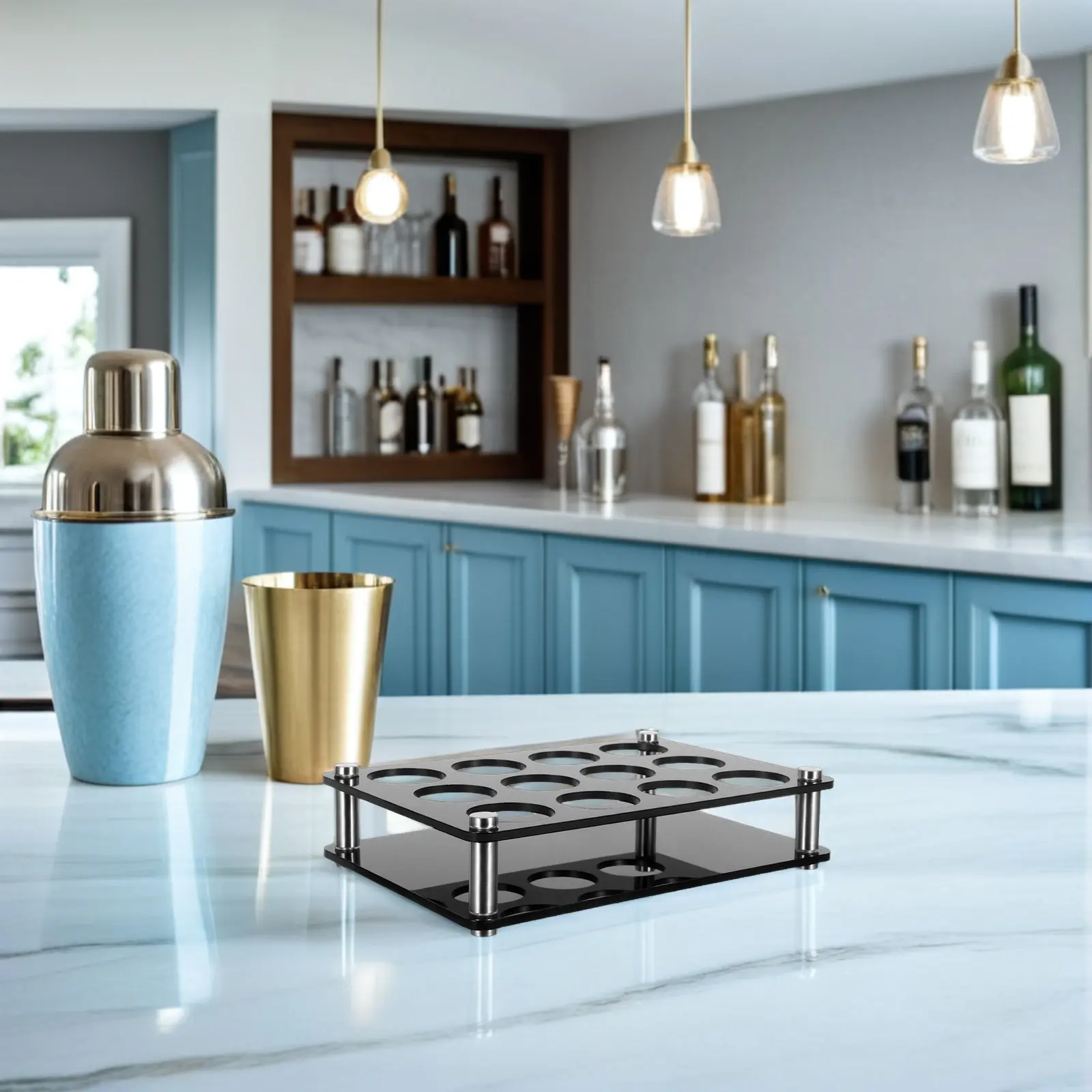 

Cocktail Cup Display Rack 3.8Cm Clear Acrylic Shot Glass Holder Tray For Bar Party Wine Glass Organizer Storage Rack