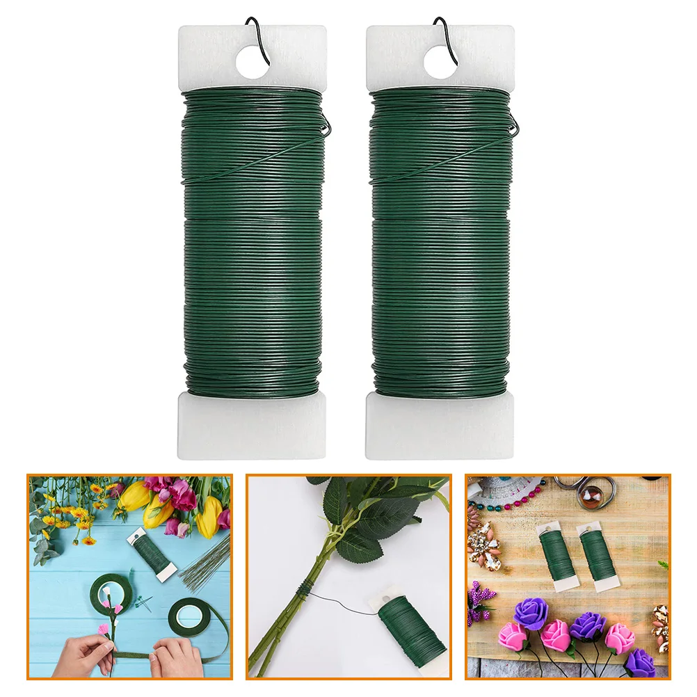 

2 Rolls Christmas Tree Binding Wire Accessories Plant Fixing Ties Garden Flexible Strap Floral Craft Garland Wreath Decoration
