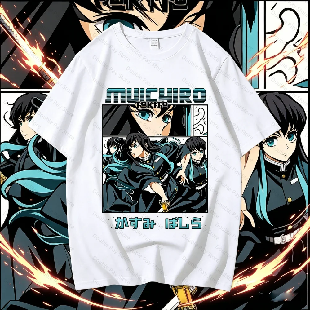 

Demon Slayer Kimetsu no Yaiba Tokito Muichiro Men T-Shirt Unisex Cotton Short Sleeve Tee Anime Print Casual Tops for Daily Wear