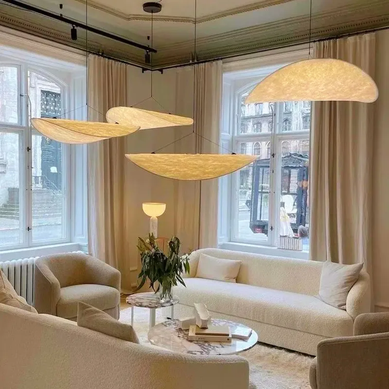 

Modern LED Pendant Lamp Nordic Silk Chandelier For Living Room Home Decor Modern Silk Fabric Tense combination Pendant Light