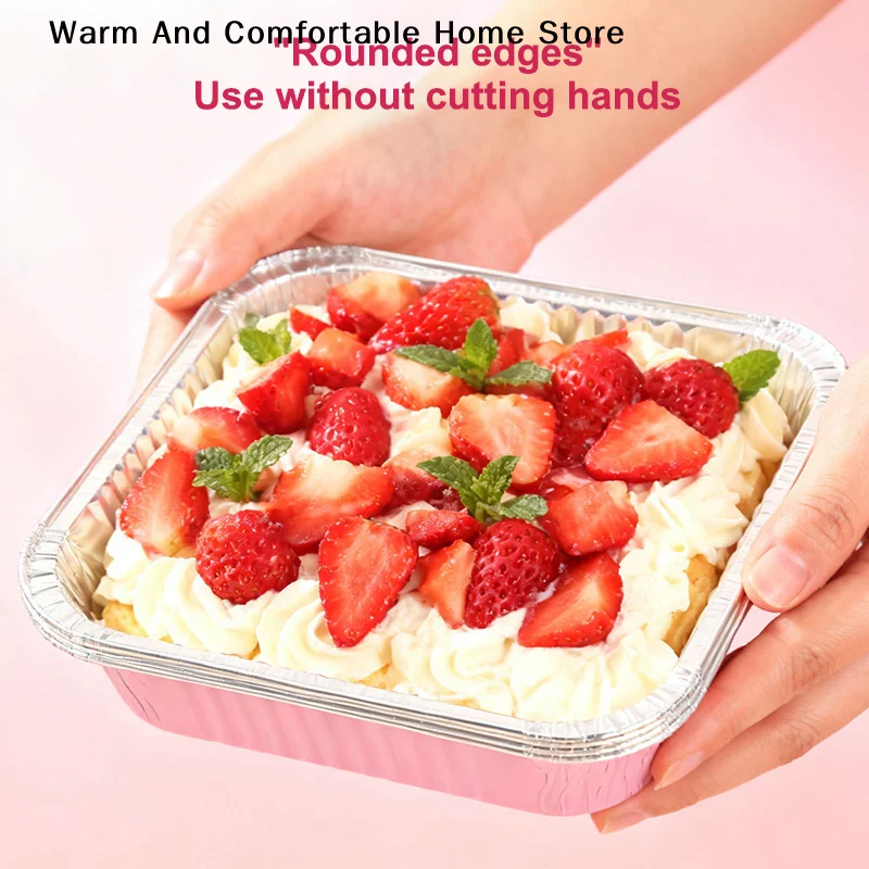 

10Set Loaf Pans With Lids And Spoons Non-Stick Square Aluminum Foil Baking Pan Bread Container Heat-Resistant Cake Pans