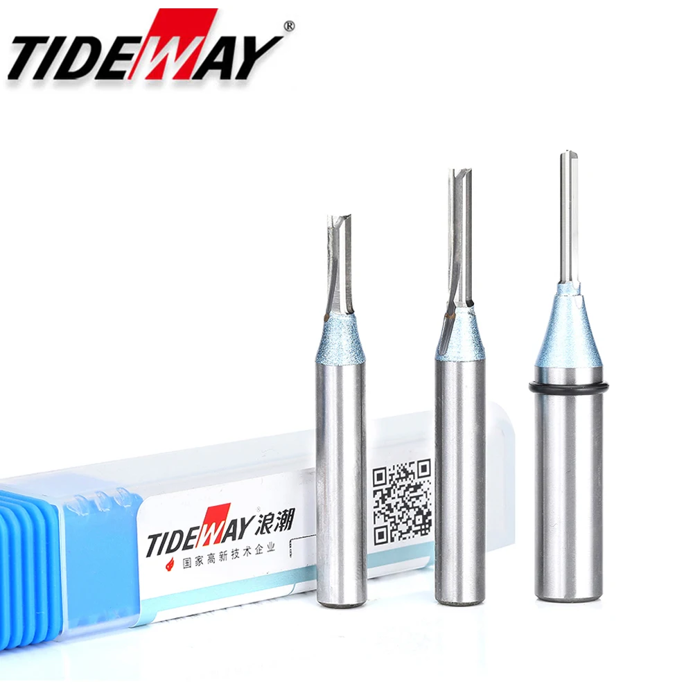 Tideway 2 Flutes 1/2 Shank TCT Straight Router Bits Carbide  Milling Cutter Woodworking Cutting Wood Engraving CNC Tool End Mill