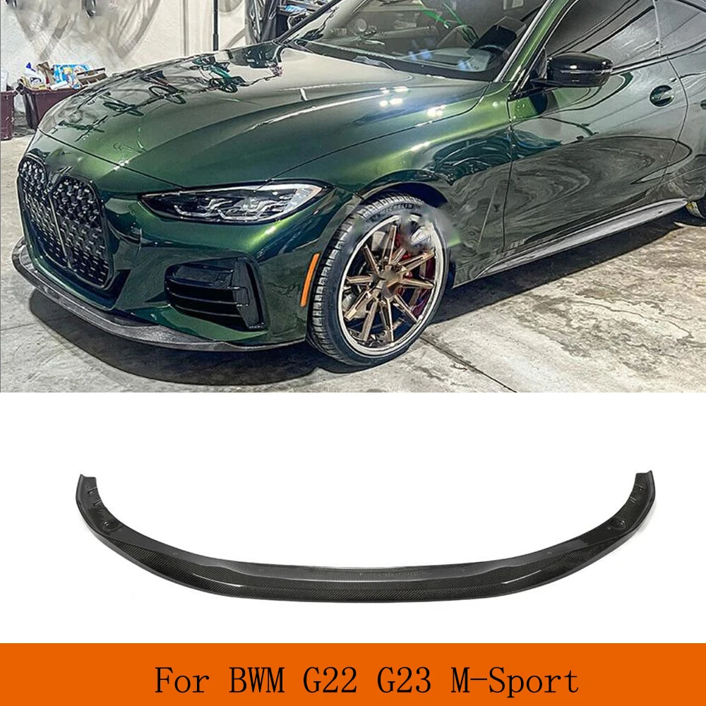 

Front Bumper Lip Chin Spoiler for BMW 4 Series G22 G23 M Sport 2020-2022 Front Lip Spoiler Splitters Apron Real Carbon Fiber