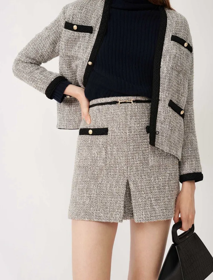 Herbst Winter A-Linie Rock Damen ket Small Fraance Sle Commuter Rock Einzigartige f-länge Fene Faion