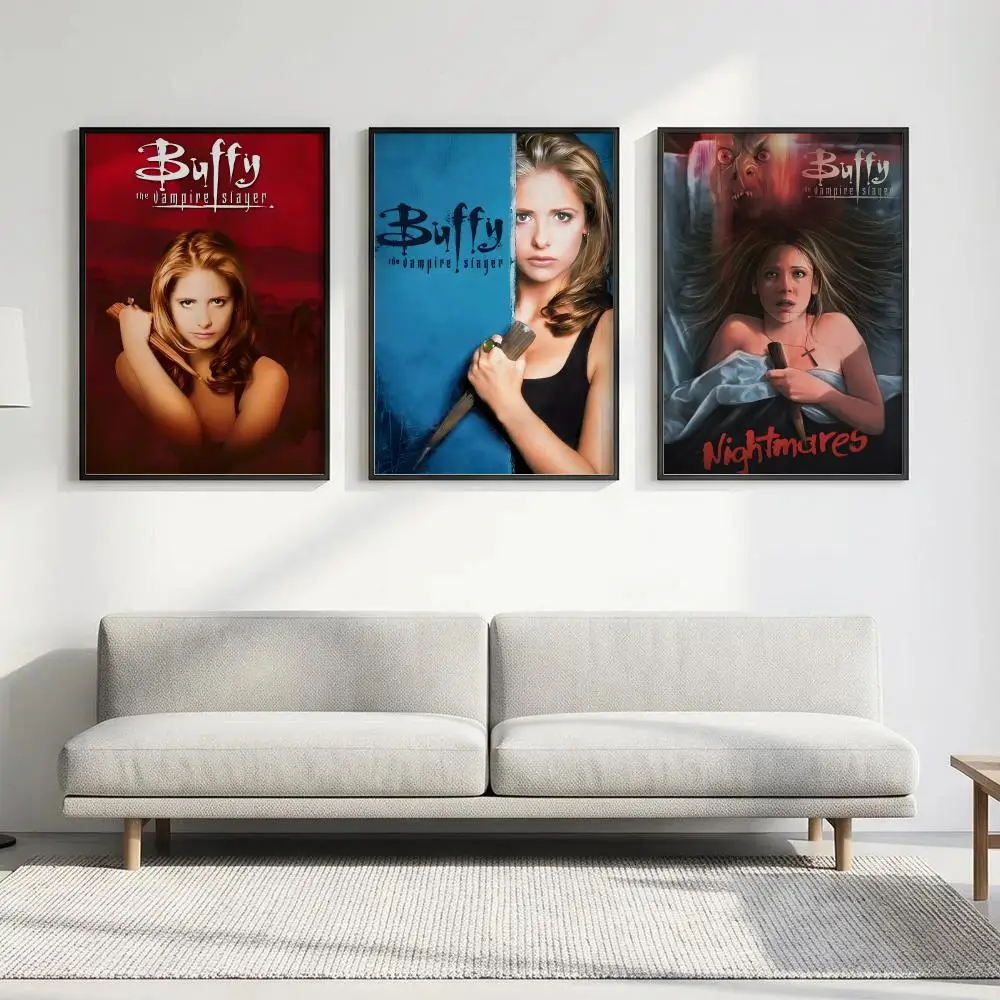 Poster HD art, waterproof, sticky wall, home decoration (living room, bedroom, bar), aesthetic TV B-Buffy The V-Vampire S-Slayer