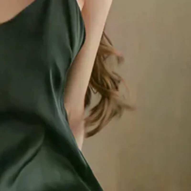 

Sexy Backless Home Slim V-Neck Silk Double Shoulder Strap Suspender Nightgown