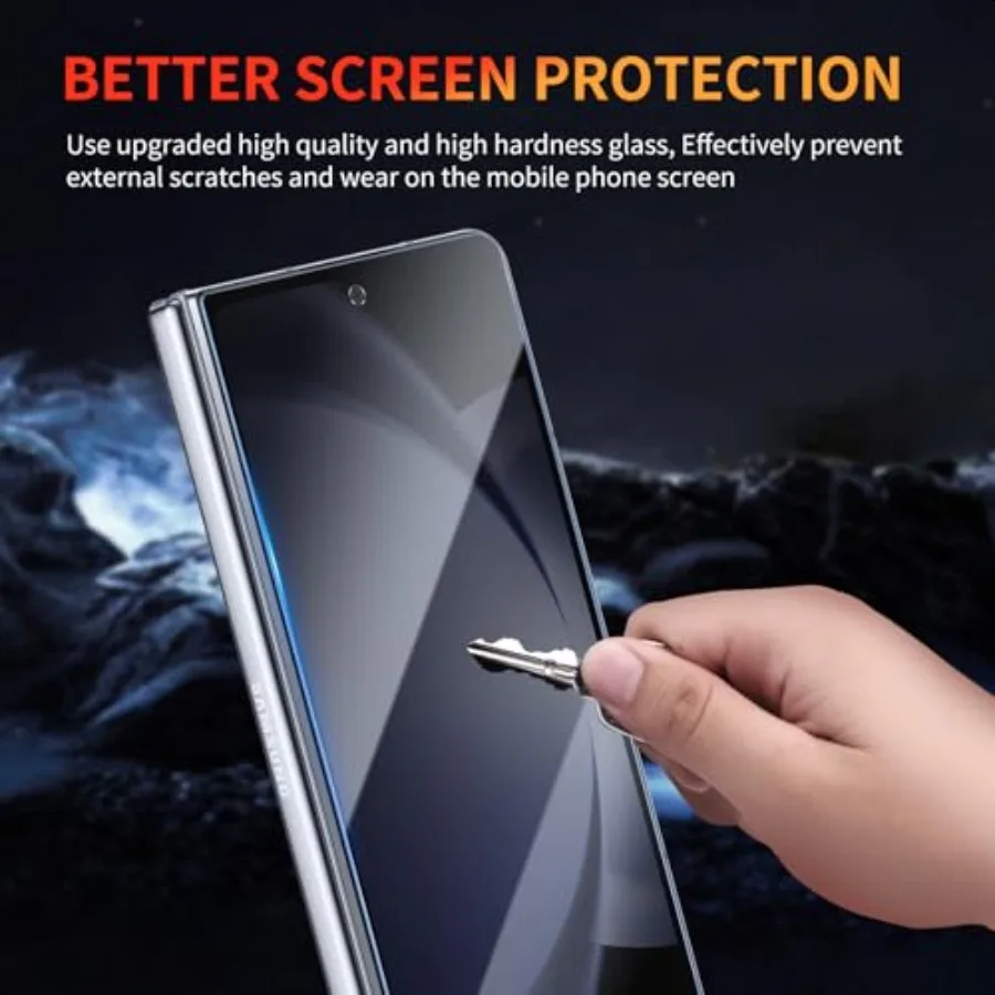 Pellicola salvaschermo privacy per Samsung Galaxy Z Fold 4 5 7,6 pollici Confezione da 3 pellicole in vetro temperato antispia resistente ai graffi 9H Hardn C