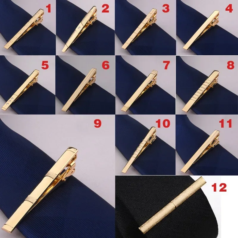 2024 moda nuevo superventas clip de corbata de metal dorado ropa formal de negocios novio boda clip de corbata de boda