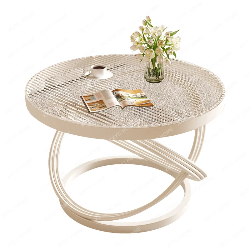 

MMCream wind small coffee table tempered glass simple household, glass surface minimalist creativity