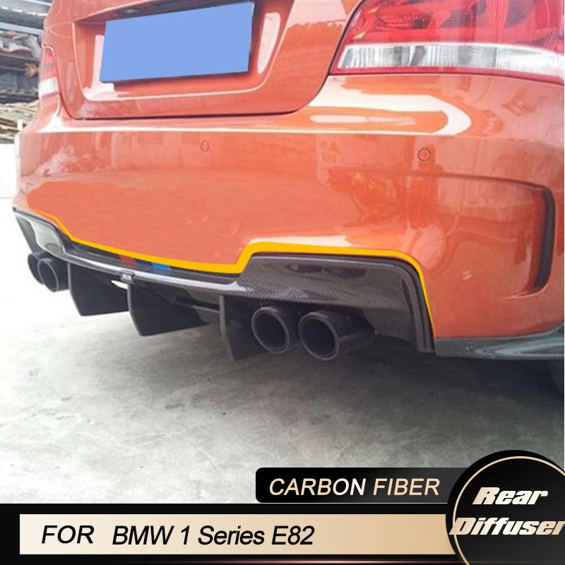 Car Rear Bumper Diffuser Lip Spoiler For BMW 1 Series E82 1M Bumper 2011 - 2017 Car Rear Diffuser Lip Spoiler Carbon Fiber / FRP