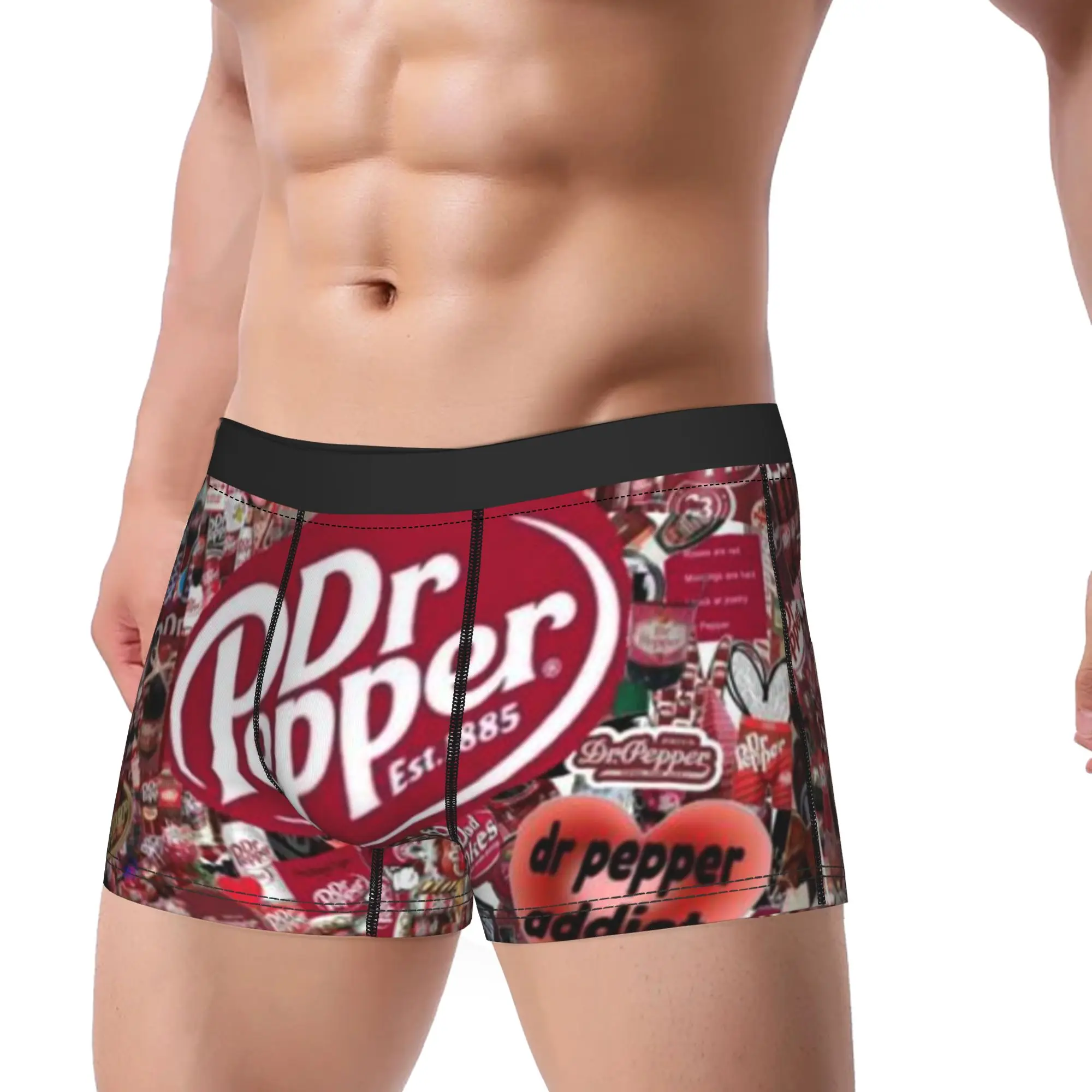 Red (6) Dr Pepper Underpants Homme Panties Man Underwear Ventilate Shorts Boxer Briefs
